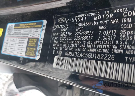 2016 Hyundai Tucson Se z USA, uszkodzony, nr VIN KM8J33A45GU182226